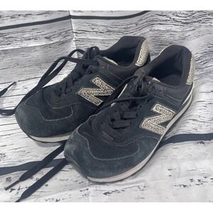 New Balance 574 Shoes Cheetah Print Black Angora Women's Size 7B WL574ANC